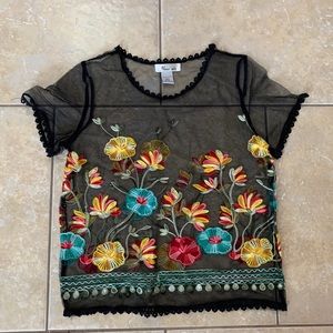 Floral sheer top